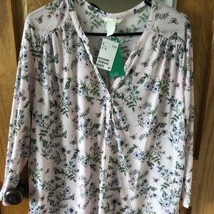 NWT H&M floral butterfly blouse